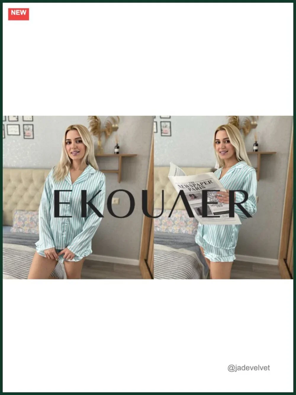 Satin Pajama Set Long Sleeve Top and Shorts Button Down Sleepwear
